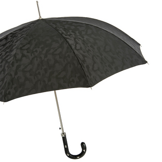 Black camouflage leather skull accents automatic handmade Italian umbrella side view