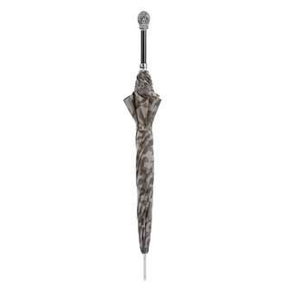 Camouflage black skull Swarovski crystal handle handmade Italian umbrella close-up