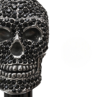 Camouflage black skull Swarovski crystal handle handmade Italian umbrella detail