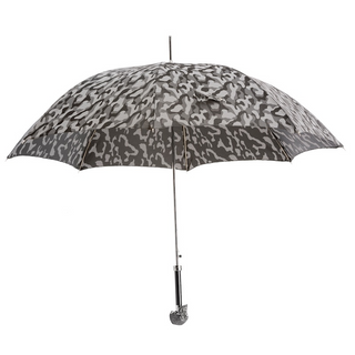 Camouflage black skull Swarovski crystal handle handmade Italian umbrella side view