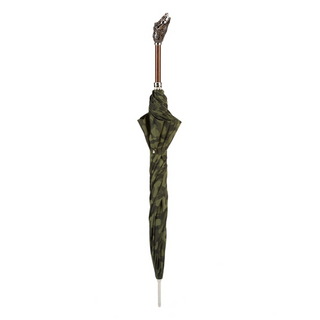 Camouflage crocodile brass handle automatic Italian luxury men's umbrella close-up