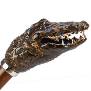 Camouflage crocodile brass handle automatic Italian luxury men's umbrella detail