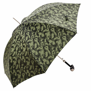 Luxury camouflage skull handle automatic handmade Italian men's umbrella side view