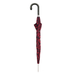 Red camouflage studded leather handle automatic handmade Italian umbrella canopy