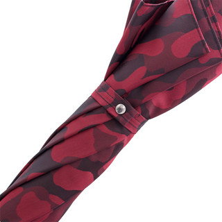 Red camouflage studded leather handle automatic handmade Italian umbrella open