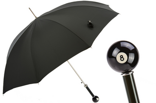 Billiard pool 8-ball resin handle luxury handmade Italian men's umbrella front view