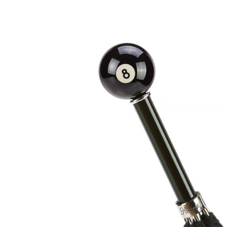 Billiard pool 8-ball resin handle luxury handmade Italian men's umbrella back view