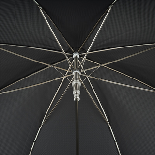 Luxury designer silver greyhound handle automatic handmade Italian umbrella top view