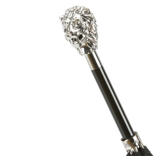 Silver lion silver-plated handle handmade Italian luxury men's umbrella canopy