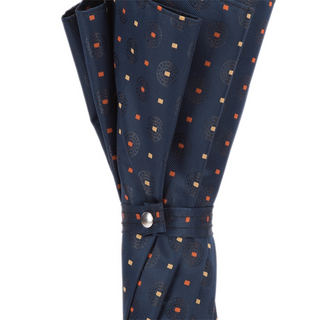 Automatic tie print orange leather handle stylish Italian men's umbrella top view