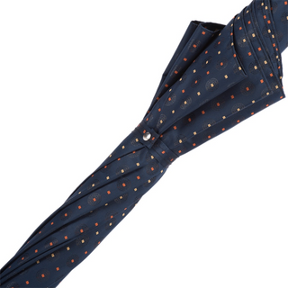 Automatic tie print orange leather handle stylish Italian men's umbrella detail