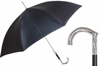 Luxury metal handle gift box handmade Italian men's umbrella front view
