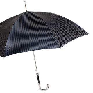 Luxury metal handle gift box handmade Italian men's umbrella side view