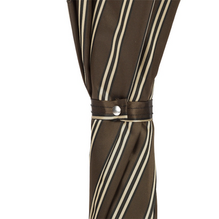 Hand carved duck wooden handle handmade Italian men's umbrella top view