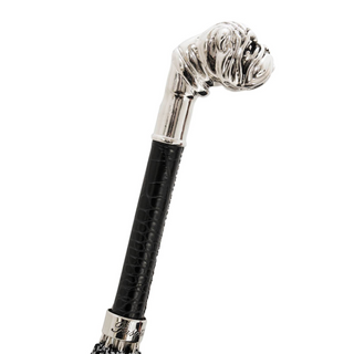 Bulldog metal handle automatic handmade Italian luxury men's umbrella top view