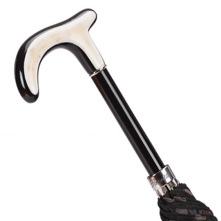 Paisley natural handle automatic Italian designer men's umbrella close-up