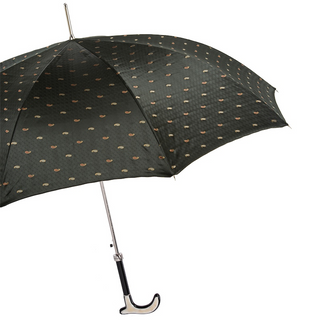 Paisley natural handle automatic Italian designer men's umbrella side view