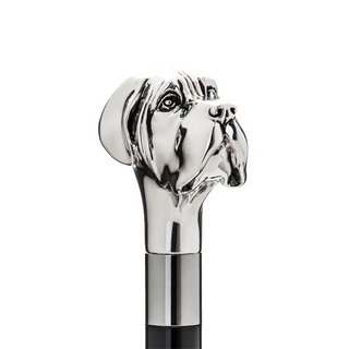 Luxury silver labrador handle handmade Italian men's umbrella canopy