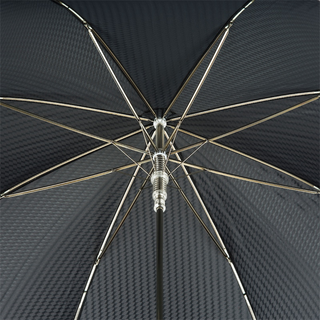 Black studded leather handle waterproof handmade Italian luxury umbrella back view