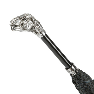 Luxury T-Rex brass handle automatic handmade Italian men's rain umbrella canopy
