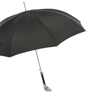 Luxury T-Rex brass handle automatic handmade Italian men's rain umbrella side view