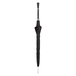 Luxury black gentlemen's automatic handmade Italian men's umbrella close-up