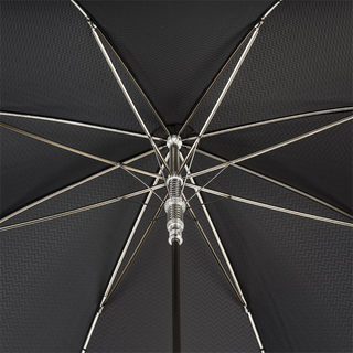 Luxury black gentlemen's automatic handmade Italian men's umbrella top view