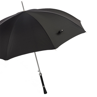 Luxury black gentlemen's automatic handmade Italian men's umbrella side view