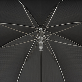 Luxury silver ram handle automatic handmade Italian men's umbrella top view