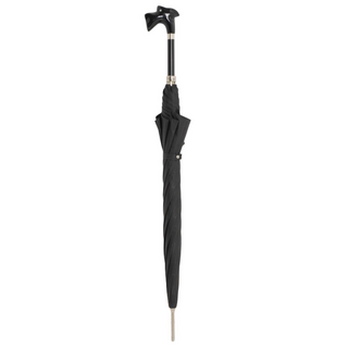 Luxury black acetate handle automatic handmade Italian men's rain umbrella canopy