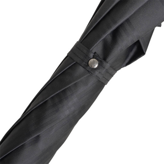 Luxury black acetate handle automatic handmade Italian men's rain umbrella top view