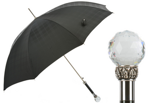 Luxury crystal handle gift box automatic handmade Italian men's umbrella front view