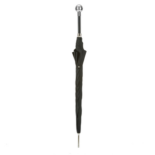 Silver golf ball handle automatic handmade Italian luxury men's umbrella side view