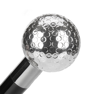 Silver golf ball handle automatic handmade Italian luxury men's umbrella canopy
