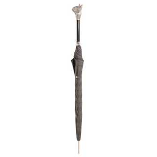 Check bulldog aluminum handle automatic handmade Italian men's umbrella close-up