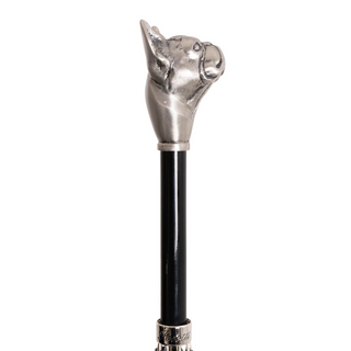 Check bulldog aluminum handle automatic handmade Italian men's umbrella detail