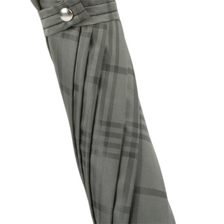 Silver owl checkered gray golf ball handle handmade Italian men's umbrella detail