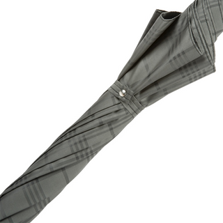 Silver owl checkered gray golf ball handle handmade Italian men's umbrella top view