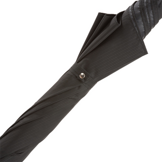 Black luxury blue gem handle Italian handmade men's umbrella top view