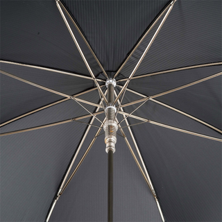 Black luxury blue gem handle Italian handmade men's umbrella open