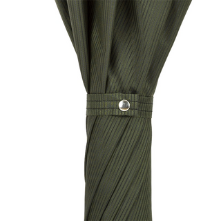 Green luxury silver lion handle handmade Italian men's umbrella top view