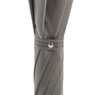 Grey leather handle durable polyester canopy handmade Italian men's umbrella detail