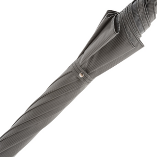 Grey leather handle durable polyester canopy handmade Italian men's umbrella open
