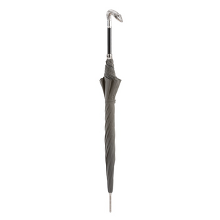 Snake head handle polyester canopy handmade Italian men's umbrella close-up