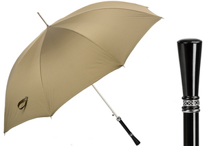 Luxury enameled resin handle automatic handmade Italian men's umbrella front view