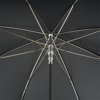 Black automatic brass claw handle designer Italian men's umbrella top view