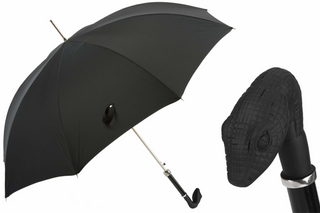 Luxury snake head designer handle handmade Italian rain protection umbrella front view