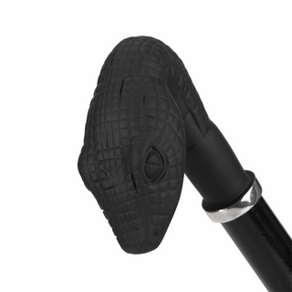 Luxury snake head designer handle handmade Italian rain protection umbrella close-up