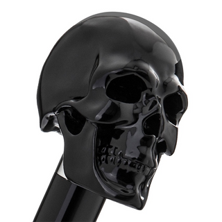 Black skull handle automatic polyester canopy handmade Italian luxury umbrella canopy
