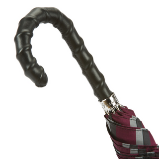 Men's leather handle classic automatic handmade Italian rain umbrella canopy